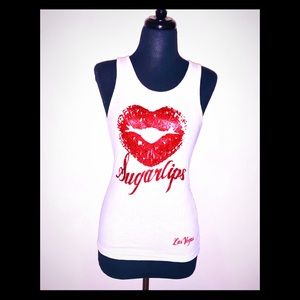 New Glittery SUGAR LIPS Sugar Factory Tank Top